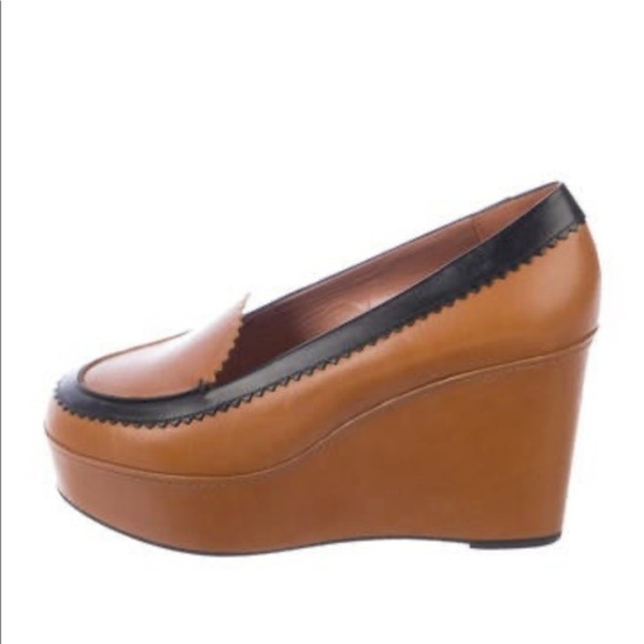 Carven × Robert Clergerie platform wedges brown & black leather - Picture 4 of 9